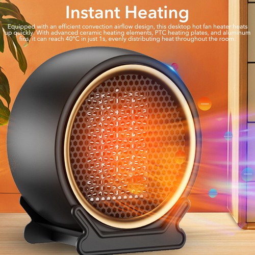 Mini Hot Fan Heater PTC Ceramic Instant Heating Noiseless Warm Air Blower 1200W - Picture 5 of 21