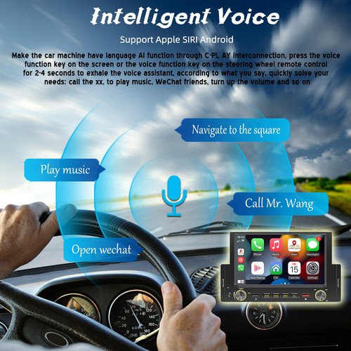 Auto Stereo Radio 6,2" 1DIN Apple Carplay Android Touch Screen Auto MP5 BT Lettore - Foto 10 di 13