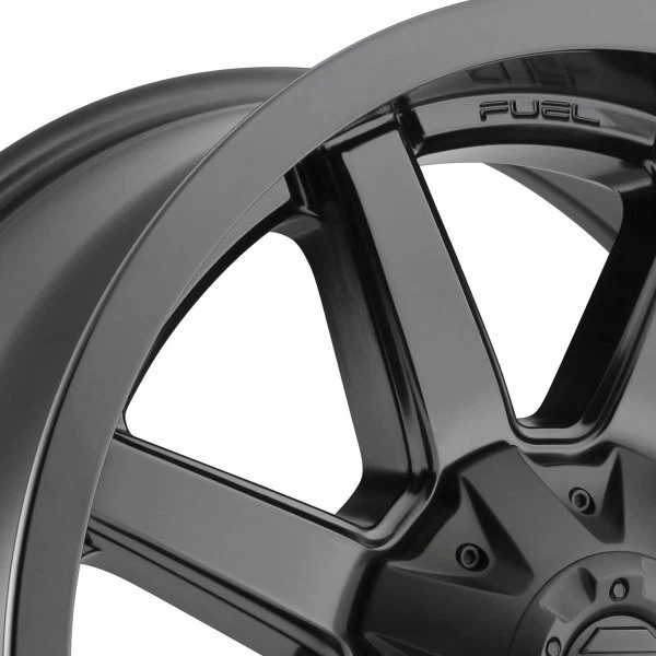 18 FUEL MAVERICK SOLID ALL BLACK WHEELS RIMS 8 2500 3500 RAM F-250 F-350 Foto 3 de 4