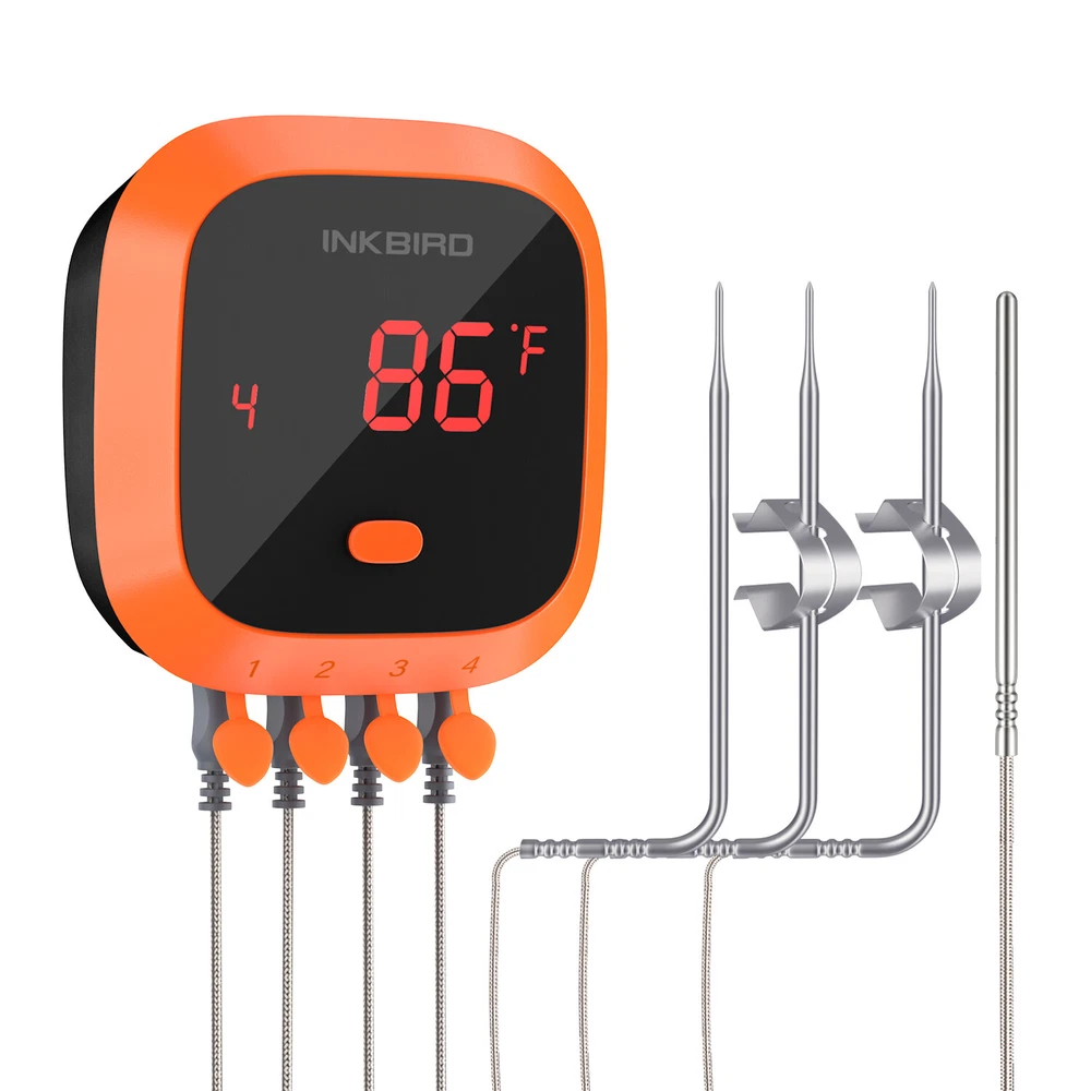 Inkbird Meat Thermometer Wireless Probe Rechargeable Bluetooth BBQ Measure 4XC