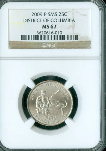 2009 P DISTRICT COLUMBIA QUARTER NGC MS67 SMS  *