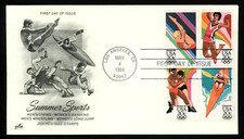 DIVING WRESTLING KAYAK HIGH JUMP SET OLYMPIC SPORTS  1984 ARTCRAFT  CACHET FDC