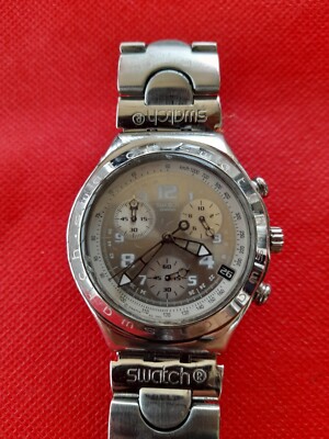 AG 1999 Swatch Irony Stainless Steel Chronograph Mens Watch, Rare