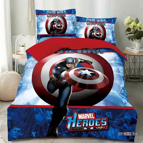 Captain America Single Size Quilt Doona Cover Set NEW Duvet Covers Pillow Case - Picture 2 of 2
