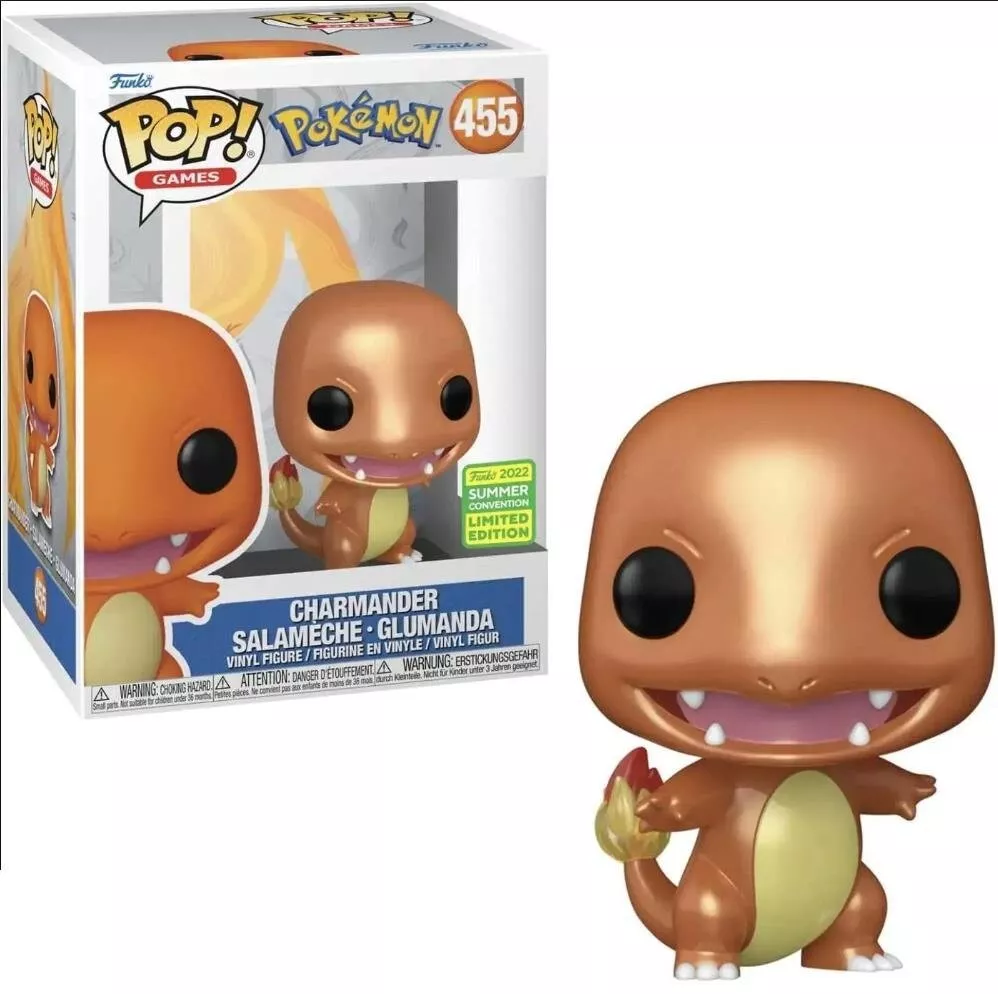 Funko Pop Pokemon 455 - Charmander (Salamèche) Metallic Wondercon