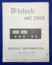 Original McIntosh MC2505 / Service Information Manual -- 4