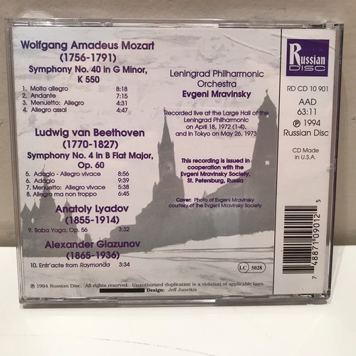 Mravinsky Collection Leningrad Philharmonic Orchestra CD Russian Disc RR 11 901 - Picture 2 of 3