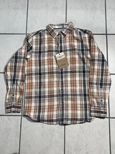 Smith & Mills Flannel Men SZ M Tailored For A Perfect Fit ! Amber/black