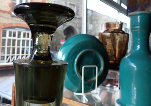 Scandinavian Glass Decanter possibly Orrefors Sweden Greenish Grey 1930s Antique - Picture 5 of 18