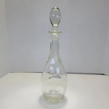 Clear Glass Wine Decanter with Bottle Stopper Liquor Barware 14" Oval 