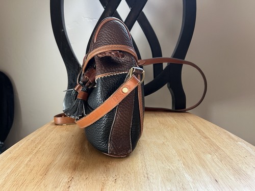 Vintage Dooney&Bourke TETON*Kordelzug*Schultertasche~AWL~Schwarz/Braun/Selten - Bild 3 von 17