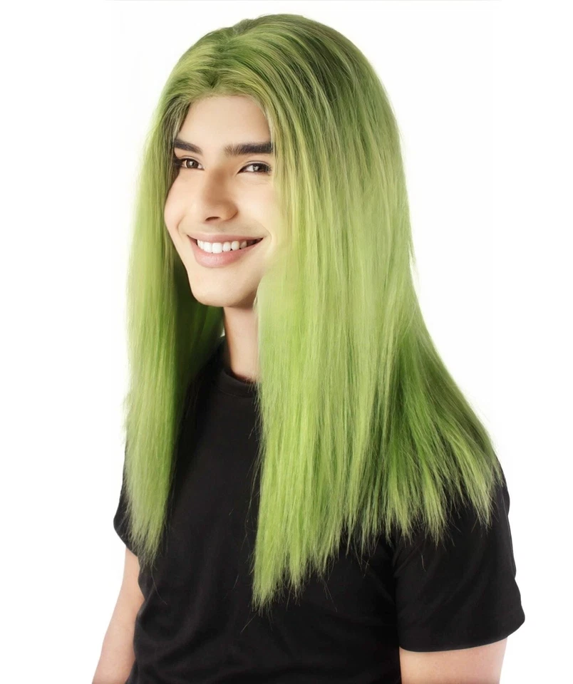 Peluca de rapero HPO para hombre adulto hasta el hombro recto, varios colores, HM-1040A Foto 3 de 4