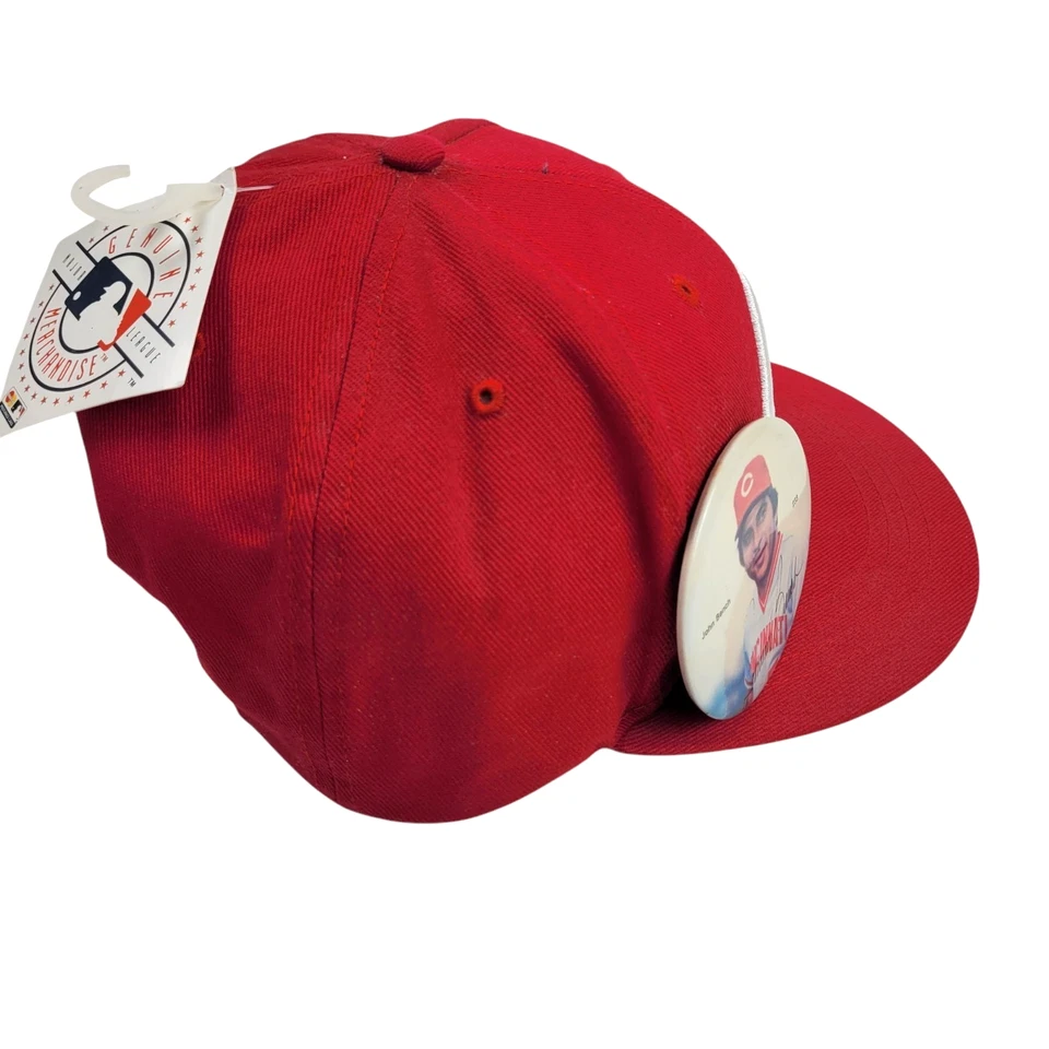 Cincinnati Reds Fan Favorite Adjustable Flat Bill Hat Cap Johnny Bench Buttons - Image 2 of 4