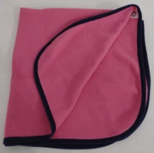 Gerber Thermal Baby Blanket Pink Blue Trim Cotton Swaddle Receiving Lovey