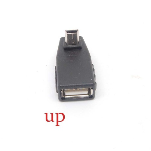 90 Degree Up Angle USB Type A Female to Mini B 5 Pin Male Converter Adapter - Picture 2 of 5