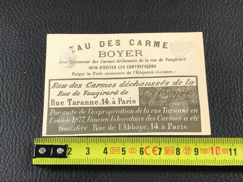 CHROMO CARD SICARD EAU DES CARMES BOYER 1877 - Bild 2 von 2