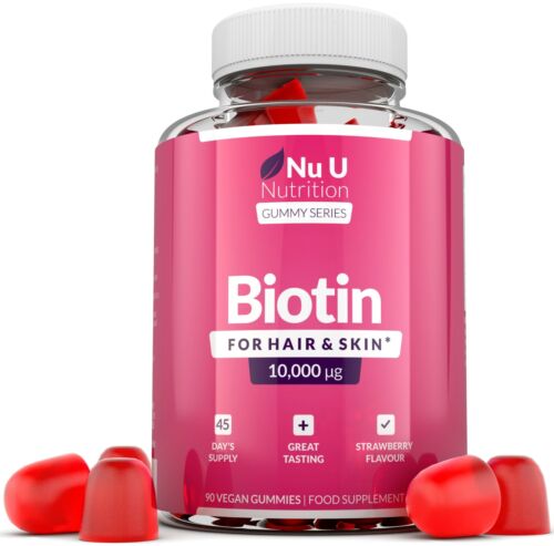 Biotin Hair Gummies 10,000mcg Biotin 90 Vegan Gummies Delicious Tasting  5060483131603 | eBay