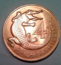Gambia 4 Shillings coin 1966.