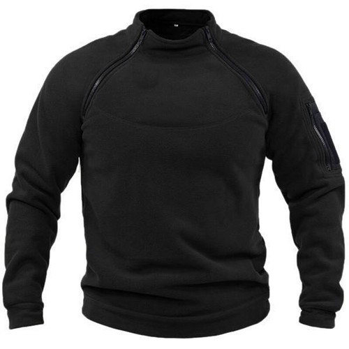 Taktischer Stehkragen warmer lockerer Pullover Herren Outdoor Wandern Polarfleecepullover - Bild 8 von 16