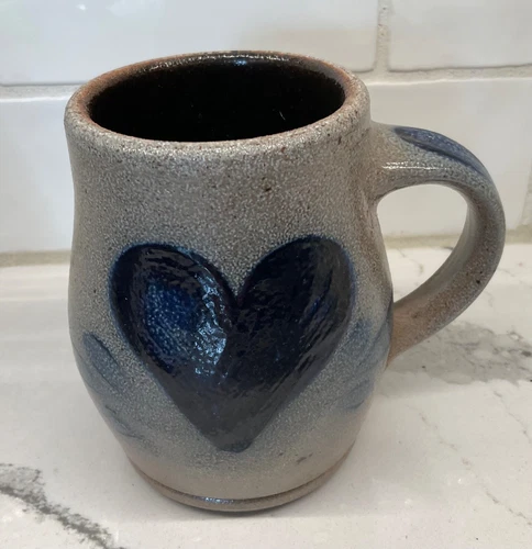 Vintage Rowe Pottery Heart Design Mug 1987 #182