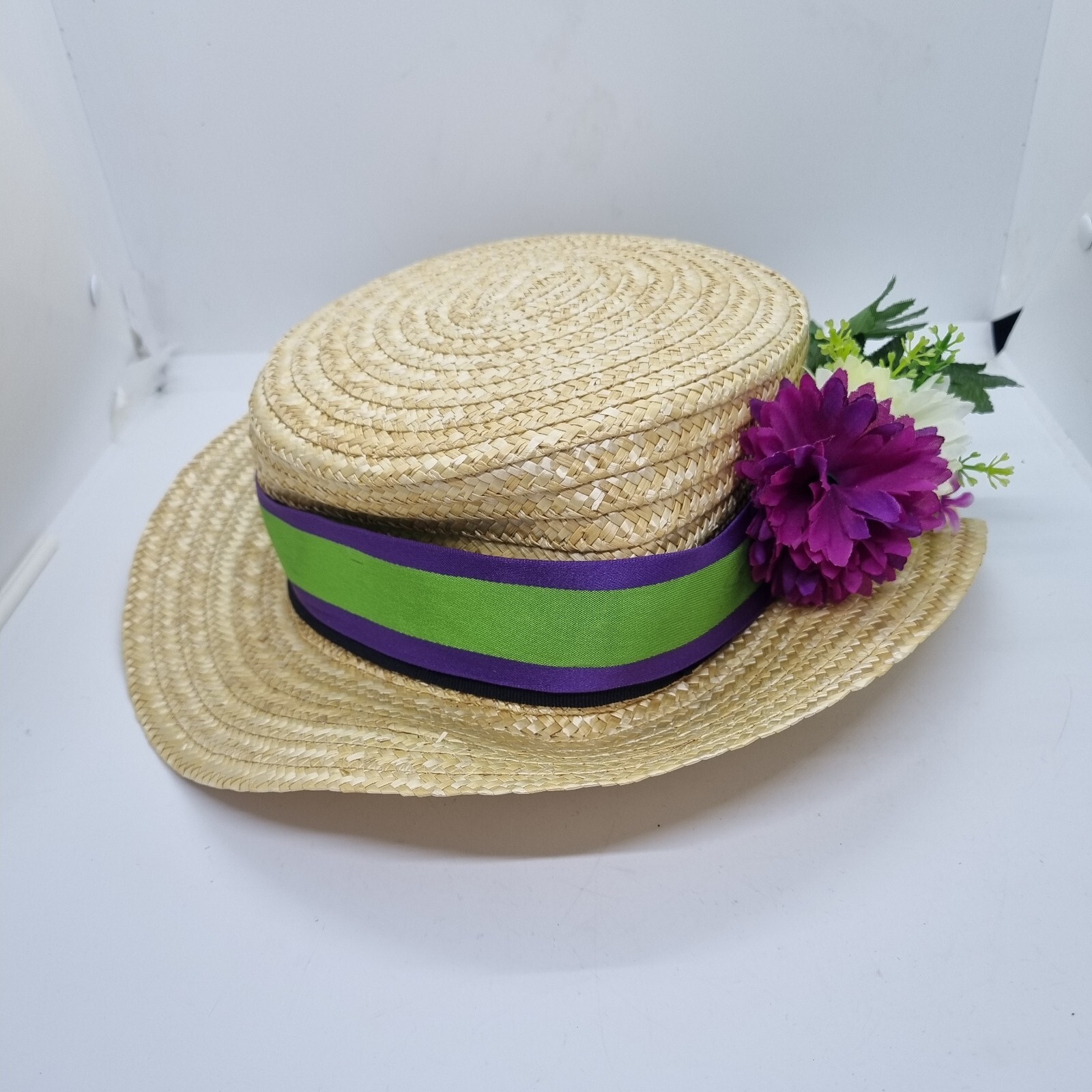 ZAKIRA Straw Boater Hat Handmade in Italy Size L 100 Years Of Votes For