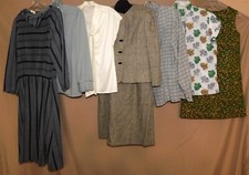 Vtg Womens 8 Pc Workwear Brown Green Gray Lady Manhattan Fire Islander 1970s 80s