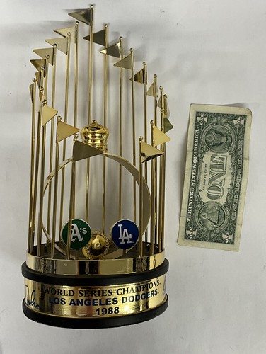 OREL HERSHISER KIRK GIBSON SIGNED DODGERS 12" 88 WORLD SERIES TROPHY PSA 9A20774 - Picture 7 of 7