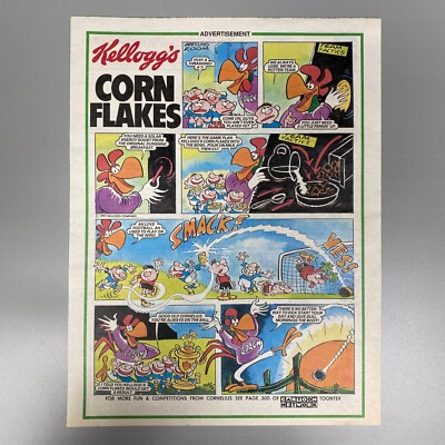 KELLOGG'S Corn Flakes Comic Strip Cornelius 1997 Vintage Retro Werbung