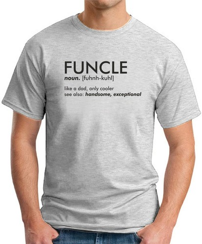 FUNCLE T-SHIRT > Funny Slogan Novelty Mens Geeky Fathers Day Dad Uncle Family - Picture 22 of 22