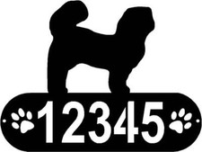 Shih Tzu Trimmed Coat Dog PAWS House Address Sign - Made in USA