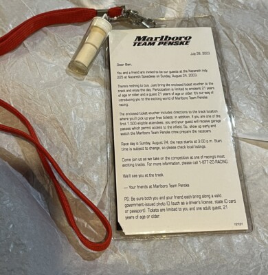 Auto Racing Marlboro Team Penske Invitation To Nazareth Indy 225 08/24/03  8 x4 