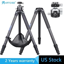 Compact Carbon Fiber Tripod Heavy Duty Travel Camera Tripod with 46mm Ball Head