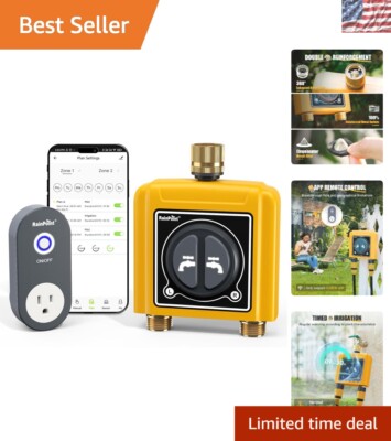 Automated WiFi Sprinkler Timer with Brass Connectors   Control via App & Voice