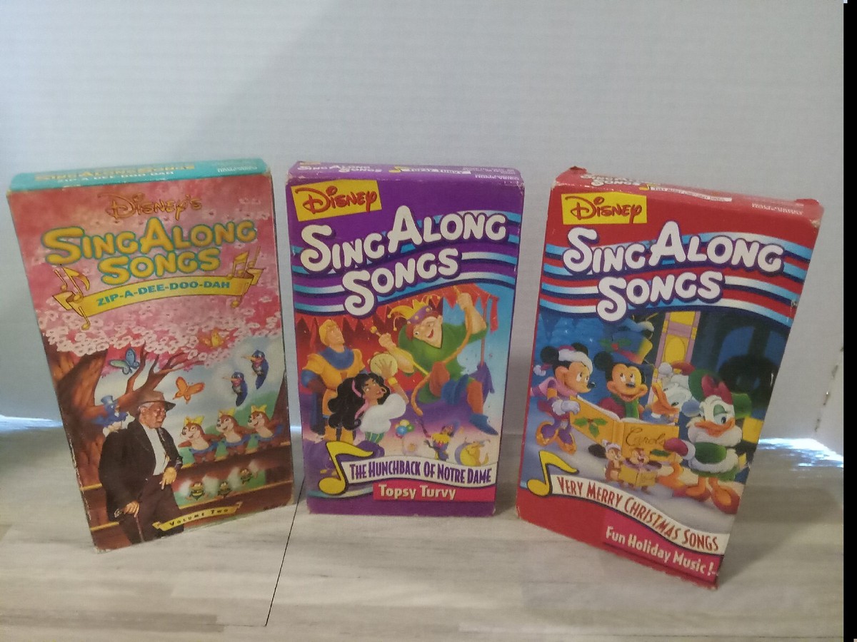 3)Disney Sing Along Vhs,very Merry,Hunchback,zip A Dee Doo Dah. | eBay