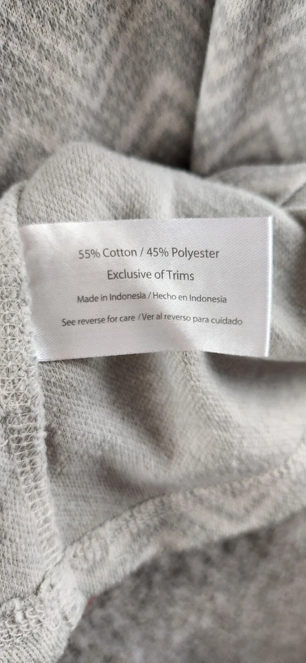 Pullover Eddie Bauer Gris 1/4 Cremallera Patrón Chevron Manga Larga Para Mujer Talla XL Foto 3 de 4