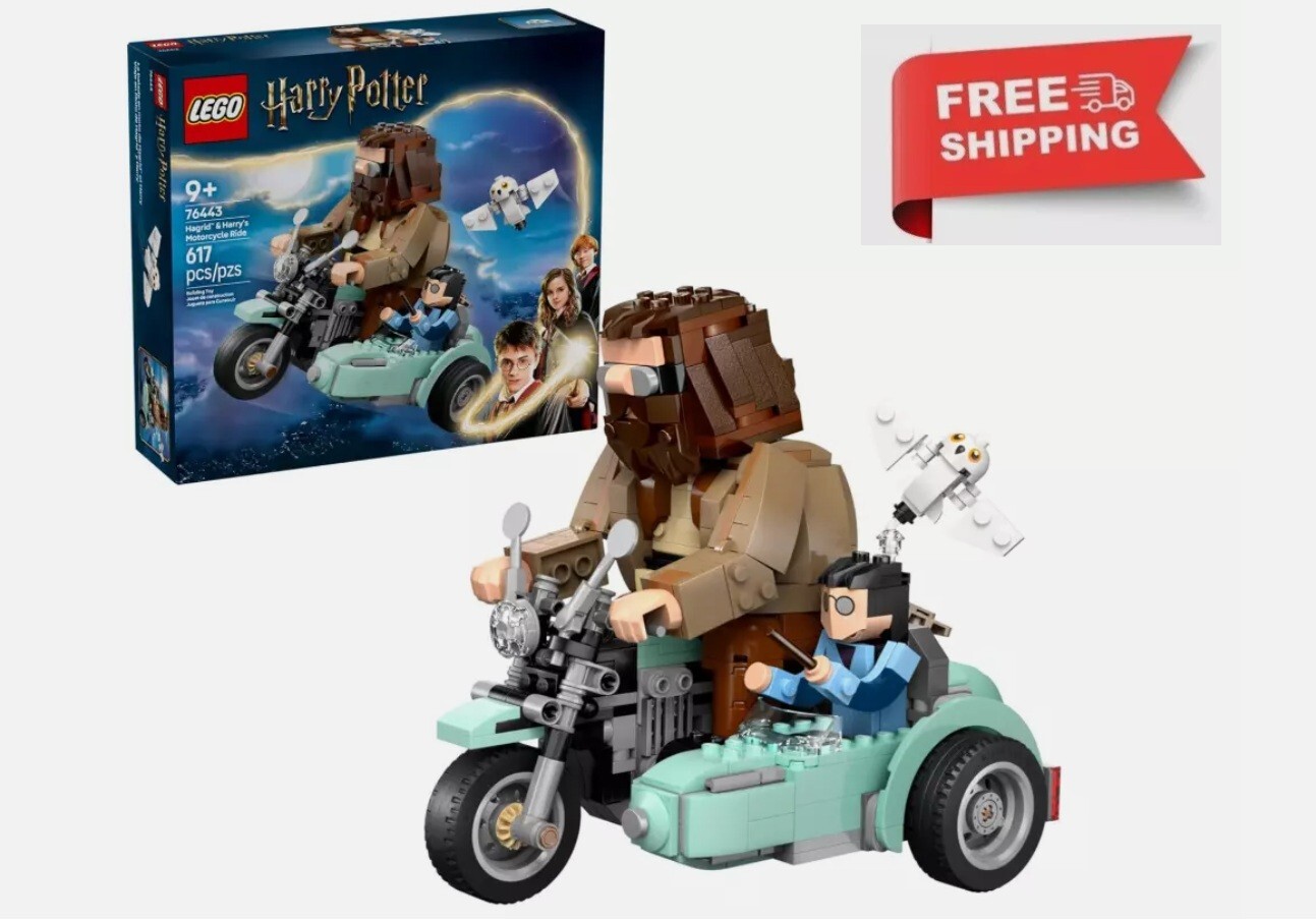 LEGO Harry Potter 76443 Hagrid & Harry Motorcycle Ride Building Set with 617 Pieces