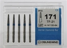 Dental Diamond Burs, Standard Grit Multi-Use, 5 Pcs/Pk [171TF-S21]