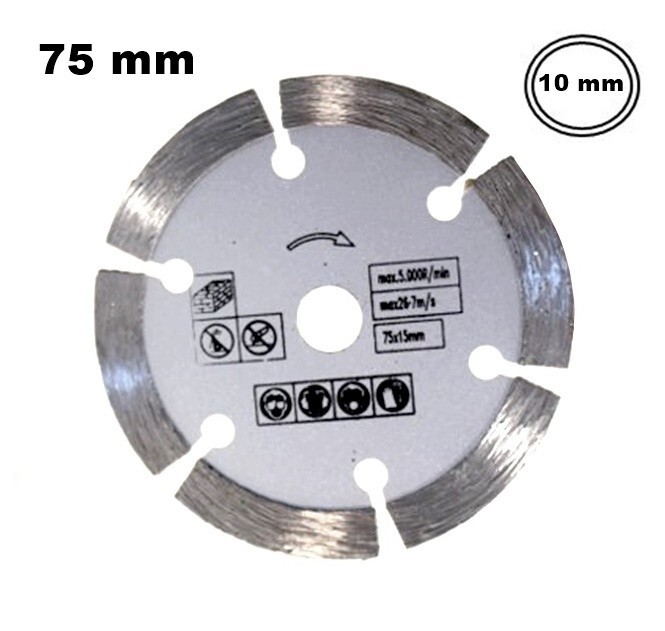 DISCO DIAMANTATO SEGMENTATO PER SMERIGLIATRICE ANGOLARE FLEX 75 mm TURBO