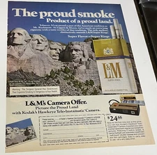 vintage 1970s magazine ad L&M Cigarettes The Proud Smoke Mt Rushmore Ad#24425