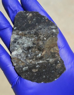 Timetrine 001 Lunar Meteorite 22.861g Full Slice Polished Moon Rock Rare