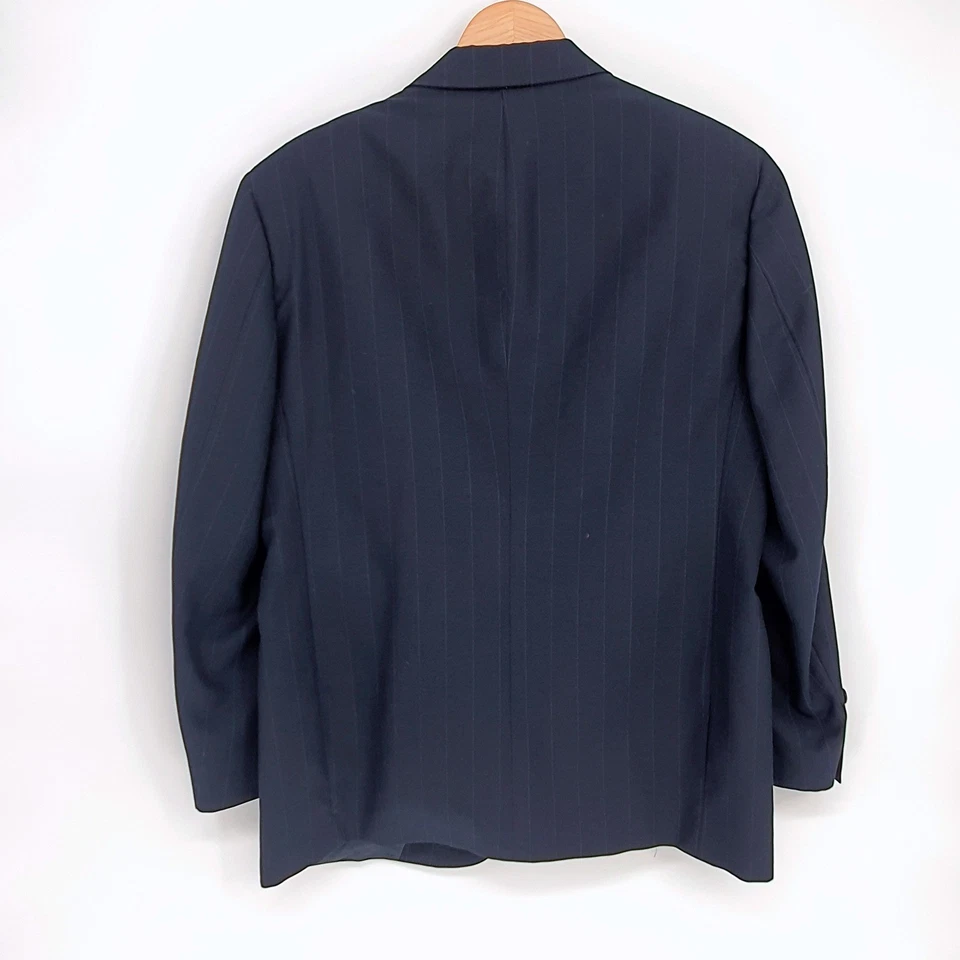 Blazer Traje De Colección Christian Dior Monsieur Para Hombres Azul Marino A Rayas Dos Piezas Talla Años 40 Foto 4 de 4