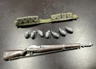 GI Joe Vintage Rifle M-1 Garand Combat Grenades Ammo Pouch Belt Set Hasbro 1964