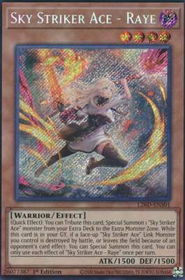 1X NM Sky Striker Ace - Raye (Alt. Art) - L26D-ENS01 - Secret Rare 1st Edition