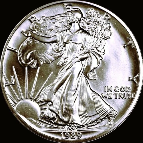 1989  AMERICAN SILVER EAGLE  1  OZ.  PURE FINE SILVER BULLION COIN  999  BU-UNC