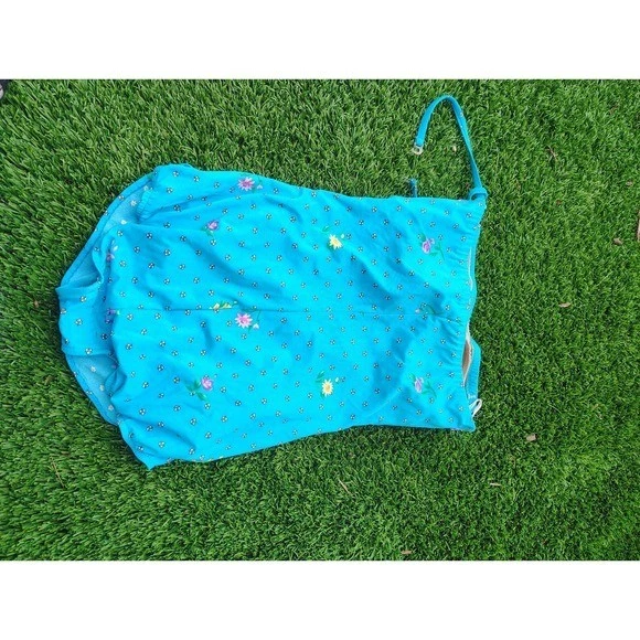 Traje de baño vintage años 70 Sandcastle floral sin tirantes sujetador incorporado para mujer talla 16 EE. UU. Foto 2 de 4
