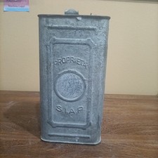 SCATOLA IN LATTA CONTENITORE PETROLIO PROPRIETÀ AZIENDA SIAP VINTAGE RARISSIMO