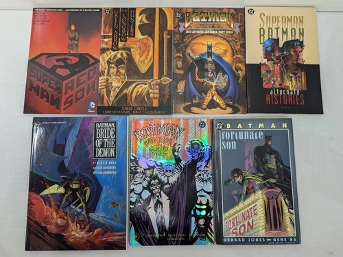 Graphic Novel DC Comic Book Lot Batman Superman Green Arrow Vtg 1990s Hardcover