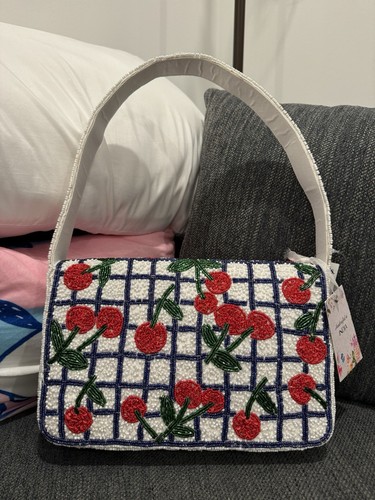 TikTok Viral Cherry Beaded Purse Bag Anthropologie Fiona Dupe - Picture 2 of 7