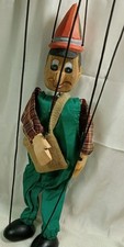 Vintage Wooden Carved Pinocchio Marionette - 15 1/2" tall Excellent Condition