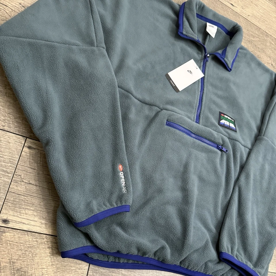 NWT Nike Club 1/2 Zip Fleece Oversize Pullover Open Air Performance Green Mens S - Image 3 of 4